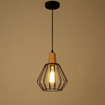 E27 Wood Pendant Light Modern Ceiling Lights Bar Lamp Black Pendant Lighting Without Bulb