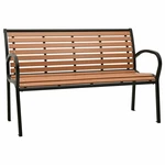 Garden Bench 49.2" Steel and WPC Black and Brown