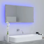 LED Bathroom Mirror Concrete Gray 35.4"x3.3"x14.6" Chipboard