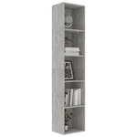 Book Cabinet Concrete Gray 15.7"x11.8"x74.4" Chipboard