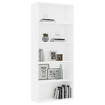 5-Tier Book Cabinet White 31.5"x11.8"x74.4" Chipboard