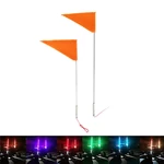 12V 5050 RGB 3ft/4ft/5ft LED Whip Light 30 Mode 13-22W/16-30W Flagpole Banner Lamp With Flag Multi-Color Remote Control
