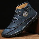 Menico Men Microfiber Leather Hand Stitching Casual Business Ankle Boots