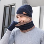 Men Child 3PCS Solid Color Keep Warm Sets Fashion Casual Wool Hat Beanie Scarf Full-finger Gloves