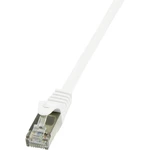 LogiLink CP2071S RJ45 sieťové káble, prepojovacie káble CAT 6 F/UTP 5.00 m biela s ochranou 1 ks