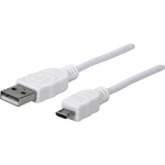 Manhattan #####USB-Kabel USB 2.0 #####USB-A Stecker, #####USB-Micro-B Stecker 1.00 m biela UL certifikácia