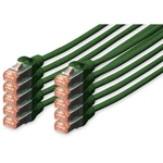 Digitus DK-1644-050-G-10 RJ45 sieťové káble, prepojovacie káble CAT 6 S/FTP 5.00 m zelená fóliové tienenie, kompletné ti