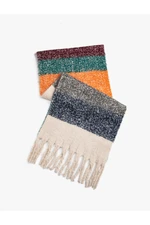 Koton Plush Scarf with Tassel Detail