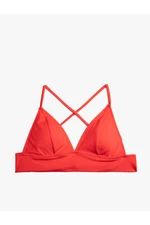 Koton Triangle Bikini Top Covered Cross-Strap Detail
