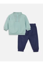 LC Waikiki Crew Neck Long Sleeve Printed Baby Boyfriend Sweatshirt and Pants 2-Pair Set