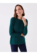 LC Waikiki Women's Crew Neck Knitwear Sweater With Embroidery Long Sleeves.