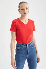 DEFACTO Slim Fit V Neck Short Sleeve T-Shirt