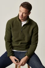AC&Co / Altınyıldız Classics Men's Khaki Anti-pilling Non-Pilling Standard Fit Stand-up Collar Cold-Proof Fleece Sweatshirt