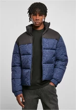 AOP Retro Puffer Jacket Dark Blue Damast Aop