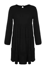 Trendyol Curve Black Plain A-line Mini kötött plus size ruha