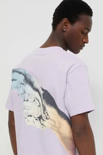 Bavlnené tričko Filling Pieces pánsky, fialová farba, s potlačou, 74434051651