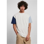 Organic Oversized T-Shirt Colorblock Light Grey