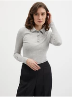 Orsay Světle šedé dámské žíhané polo tričko - Dámské