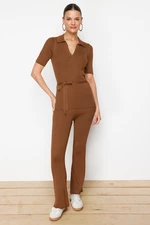 Trendyol Brown Knitwear Top-Bottom Set