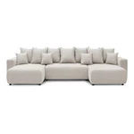Jasnobeżowa sofa rozkładana w kształcie litery U Envy – Bobochic Paris