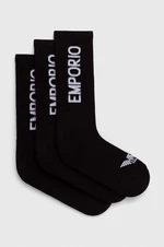 Ponožky Emporio Armani Underwear 3-pak pánske, čierna farba