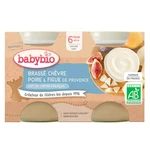 BABYBIO Brassé  z kozího mléka hruška fík 2x130 g