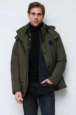 River Club Men's Khaki Hooded Water And Windproof Winter Jackets & Coats & Parka