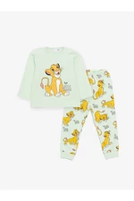 LC Waikiki Crew Neck Long Sleeve Lion King Printed Baby Boy Pajama Set