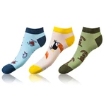 Set of three pairs of unisex socks in blue, yellow and green Bellinda CRAZY IN-SHOE SOCKS 3x