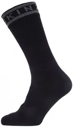 Sealskinz Waterproof Warm Weather Mid Length Sock With Hydrostop Black/Grey M Șosete ciclism