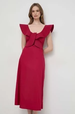 Šaty Liviana Conti ružová farba,midi,áčkový strih,L4SK41