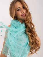 Dark mint women's scarf with viscose