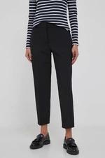Kalhoty Tommy Hilfiger dámské, černá barva, jednoduché, high waist, WW0WW39724