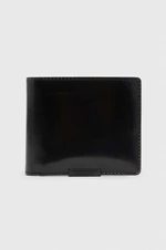 Kožená peněženka AllSaints Attain černá barva
