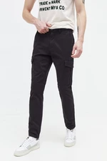 Kalhoty Tommy Jeans pánské, černá barva, ve střihu cargo, DM0DM18341