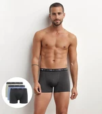 DIM COTTON STRETCH BOXER 3x - Pánske boxerky 3 ks - sivá - svetlo modrá