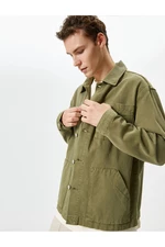 Koton Shirt Jacket Washed Double Pocket Detailed Classic Collar Buttoned
