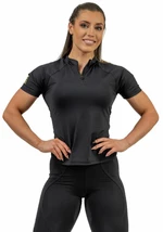 Nebbia Compression Zipper Shirt INTENSE Ultimate Black/Gold S Tricouri de fitness