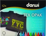 Darwi Tex Fabric Opak Marker Set Mezcla 12 x 6 ml Rotulador