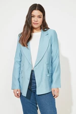 Trendyol Light Blue Button Jacket