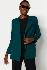 Trendyol Emerald Green Regular Woven Lined Button Detailed Blazer Jacket