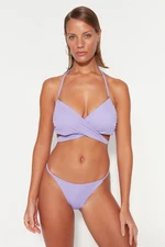 Trendyol Lilac Bralette Tie Bikini Top