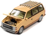 1985 Plymouth Voyager Minivan Cream with Roofrack "Mighty Minivans" Limited Edition 1/64 Diecast Model Car by Auto World