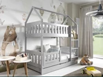 Patrová dětská postel Zion 160x80 Domeček, šedá