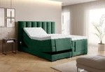 Elektrická polohovací boxspringová postel VERONA 160 Lukso 35 - tmavě zelená,Elektrická polohovací boxspringová postel VERONA 160 Lukso 35 - tmavě zel