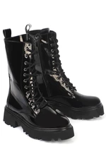 Capone Outfitters Round Toe Women's Boots with Zipper and Lace-up Trak Sole.