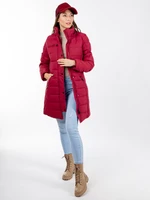 Women's quilted jacket GLANO - dark red