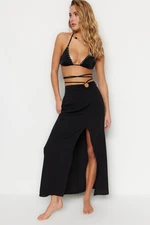 Trendyol Black Maxi Woven Skirt With Accessories, 100% Cotton