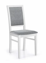 Dřevená jídelní židle H8008, bílá/šedá