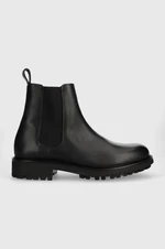Kožená obuv Calvin Klein CHELSEA BOOT pánske, čierna farba, HM0HM01229